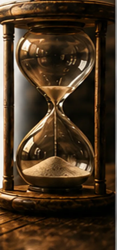 Sand running through an hourglass